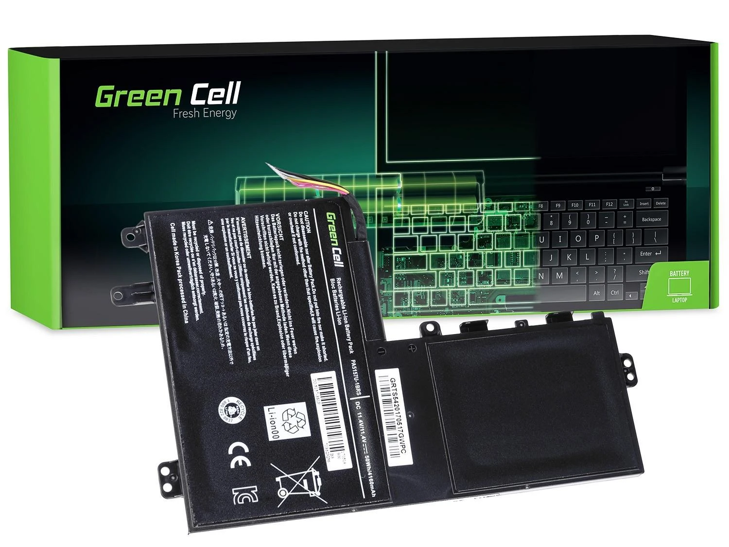 Green Cell Žalias Cell GREENCELL TS54 Baterija Žalias Cell PA5157U-1BRS, skirta Toshiba Satellite U940 U40t U50t M50-A M50D-