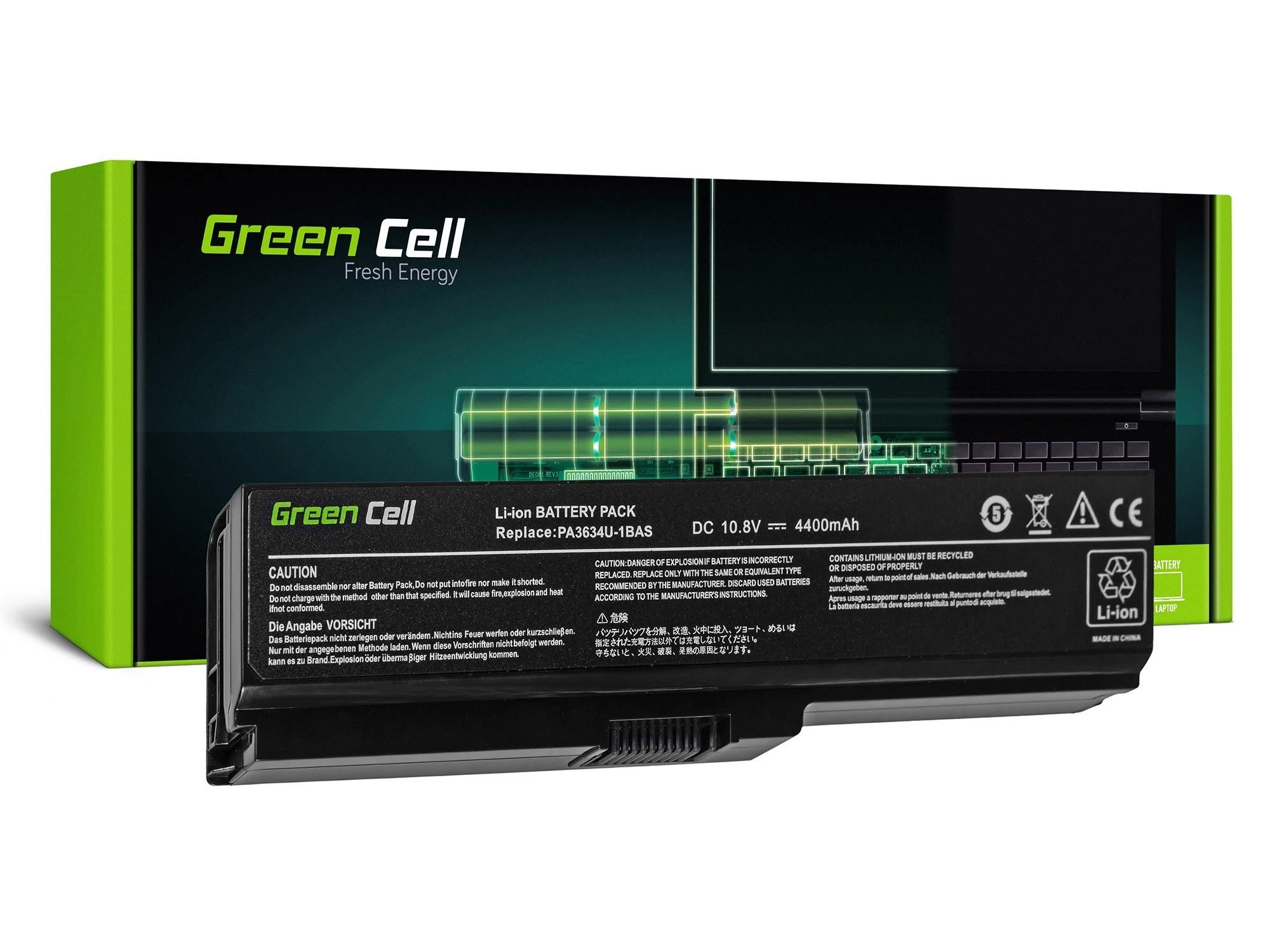 Green Cell Žalias Cell GREENCELL TS03 Baterija Žalias Cell PA3817U-1BRS, skirta Toshiba Satellite C650 C650D C655 C660 C660D