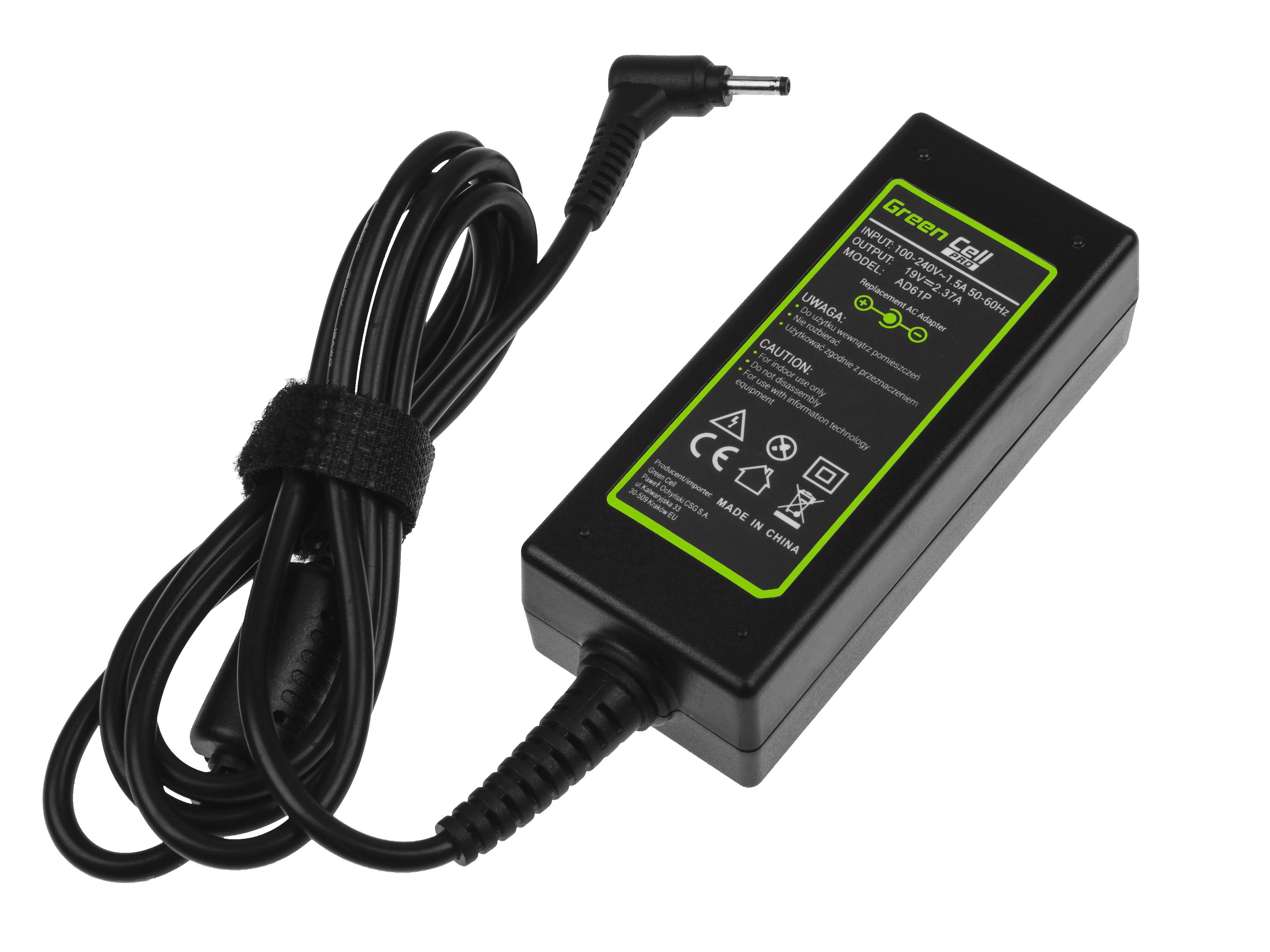 Žalias CELL Charger AC Adapteris Asus 45W / 19V 2.37A / 3.0-1.1mm