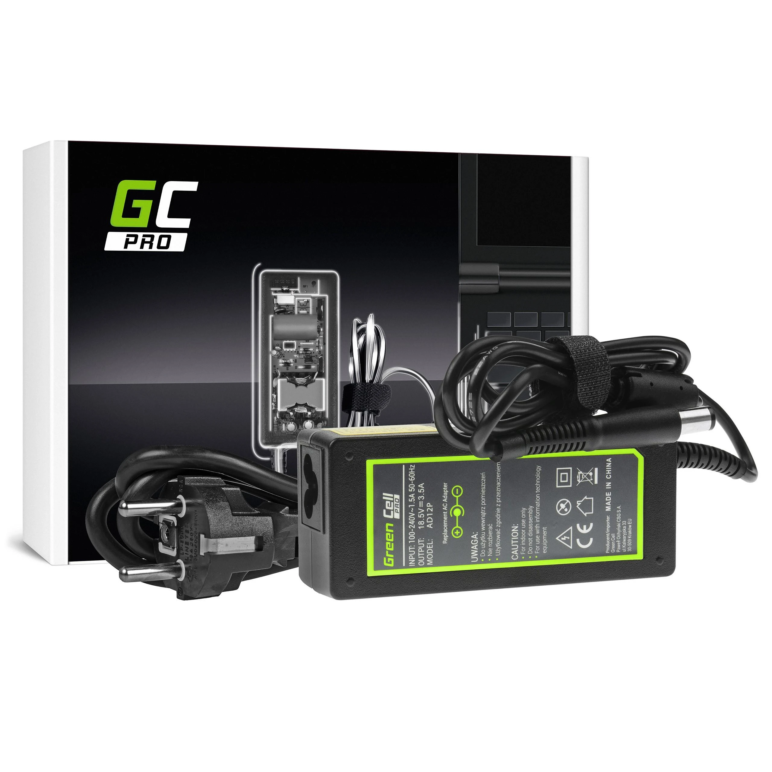 Įkroviklis Green Cell AD12P PRO 18.5V 3.5A 65W HP, Compaq