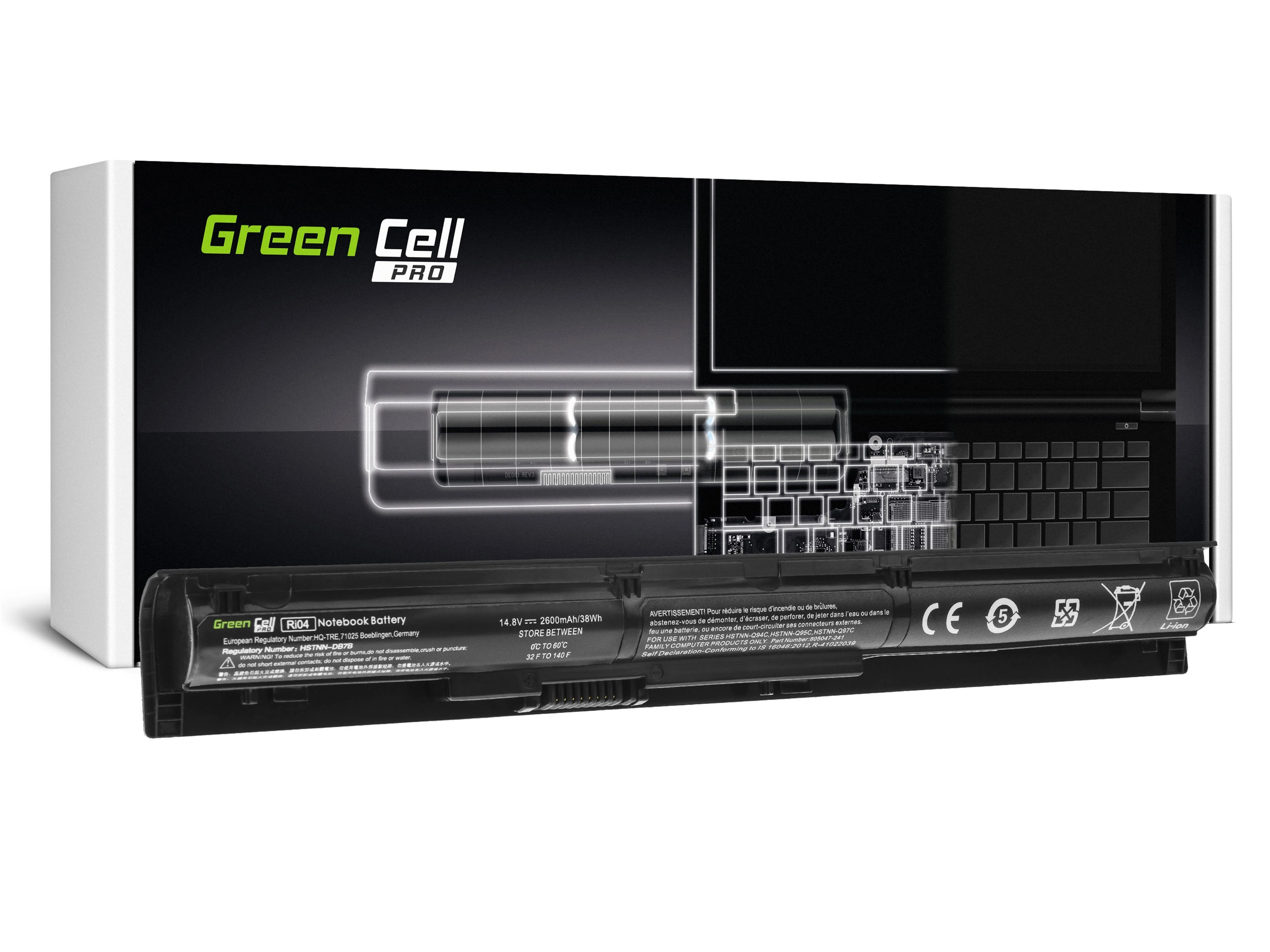 Žalias Cell GREENCELL Baterija, skirta HP RI04 2600 mAh