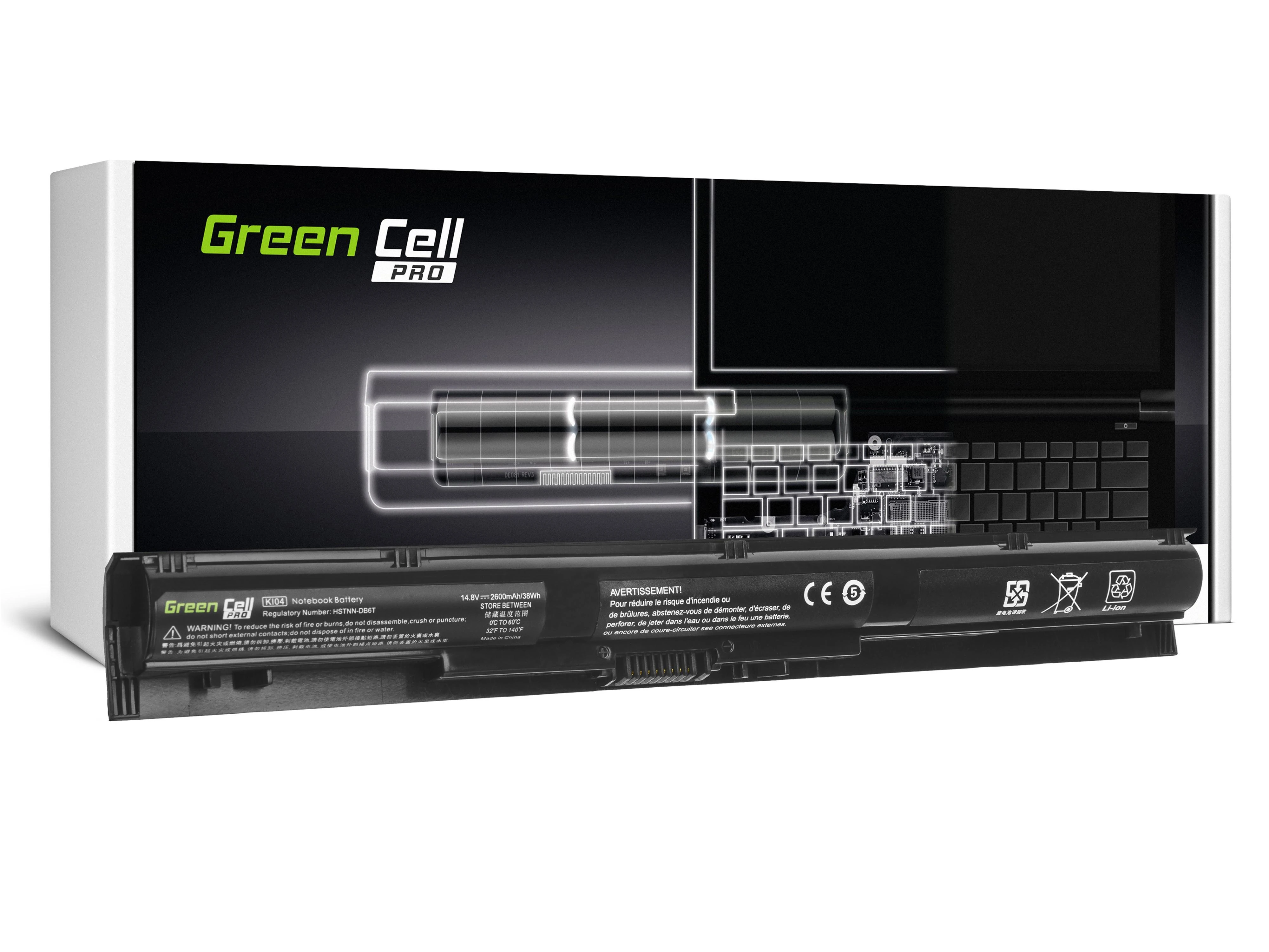 Green Cell Žalias Cell GREENCELL Baterija, skirta HP Pavilion 14-ab005TU 2600 mAh 4 c.