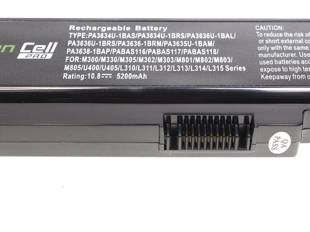 Green Cell Žalias Cell Žalias Cell PRO akumuliatorius, skirtas Toshiba Satellite C650 C650D C660 C660D L650D L655 L750 PA3817U-1BRS / 11.1V 5200mAh