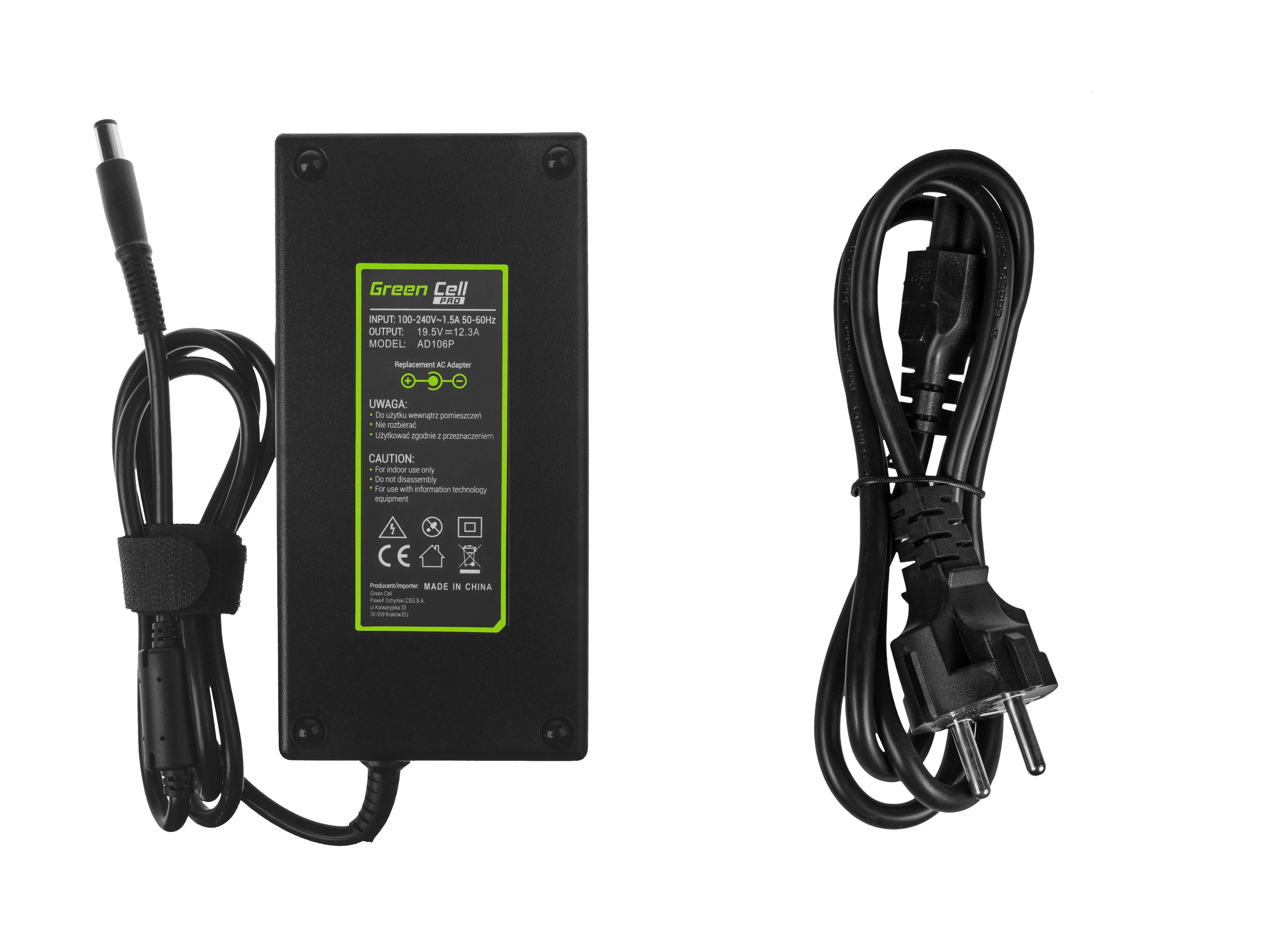 Green Cell Žalias Cell Nešiojamojo kompiuterio įkroviklis Žalias Cell PRO 19.5V 12.3A 240W Dell Precision 7510 7710 M