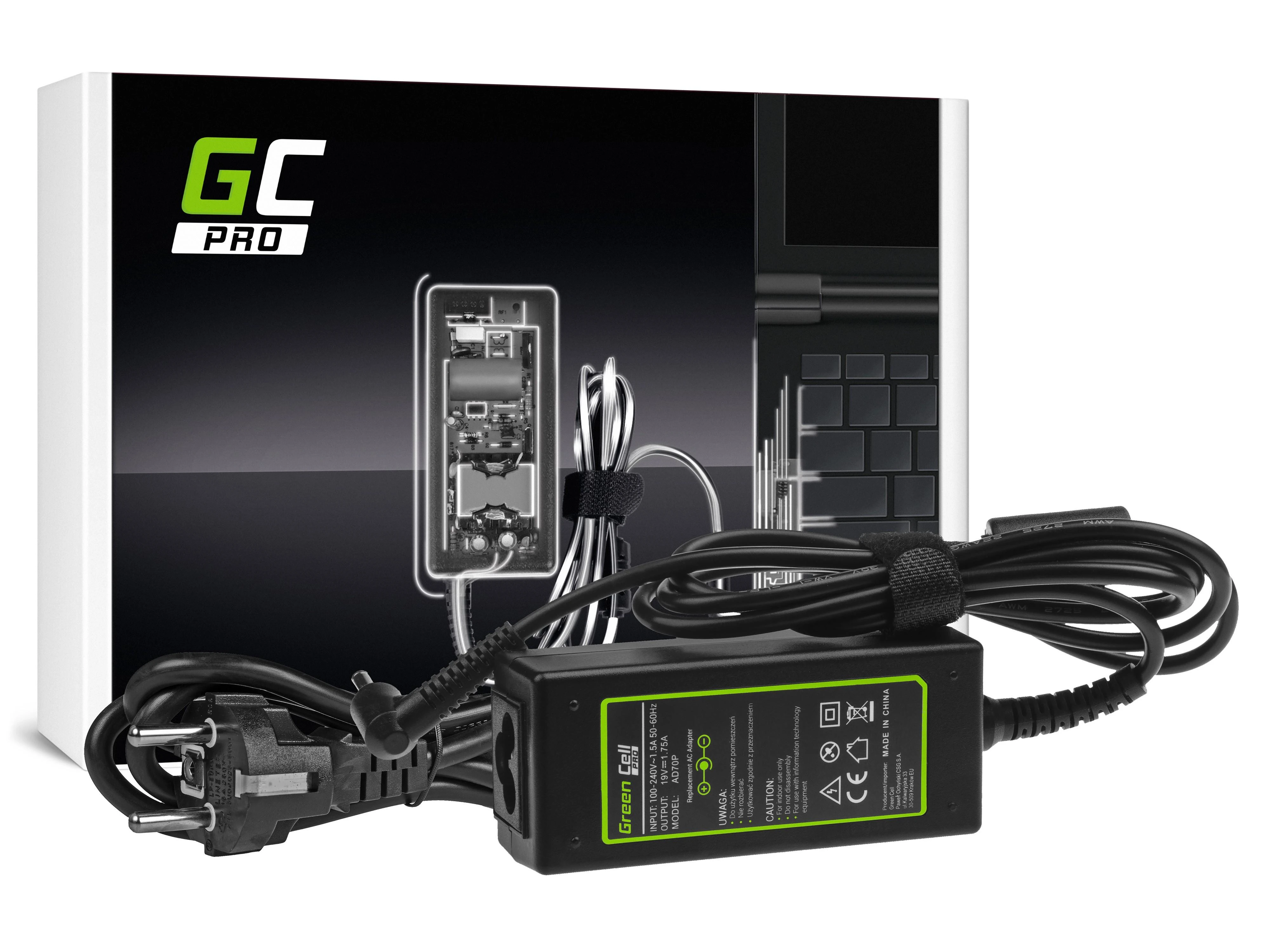 Nešiojamų kompiuterių įkroviklis Greencell AD70P PRO 33W 19V Asus