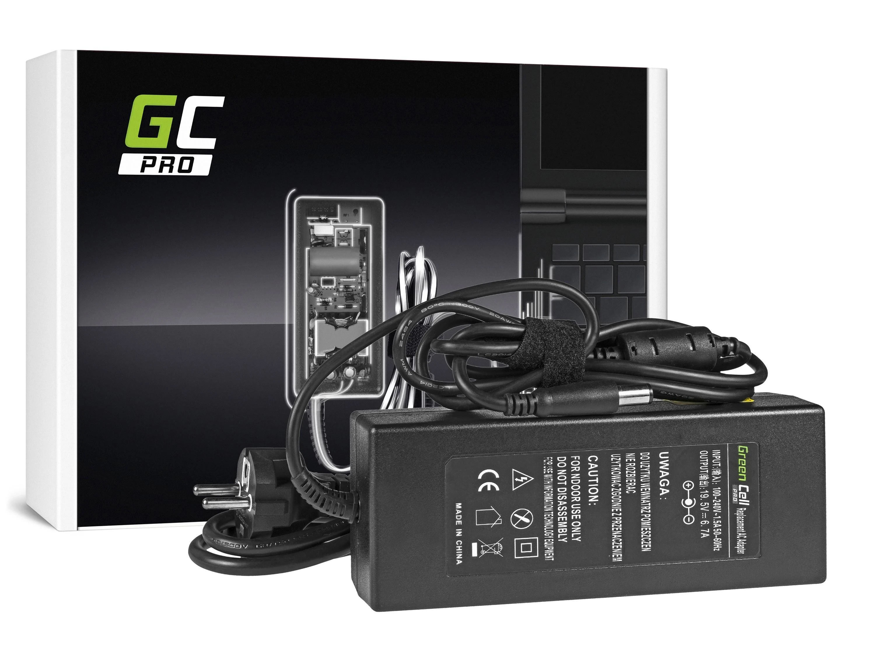 Green Cell Žalias Cell Žalias Cell PRO Nešiojamojo kompiuterio įkroviklis Dell 130W | 19,5 V | 6.7A | 7,4-5,0 mm