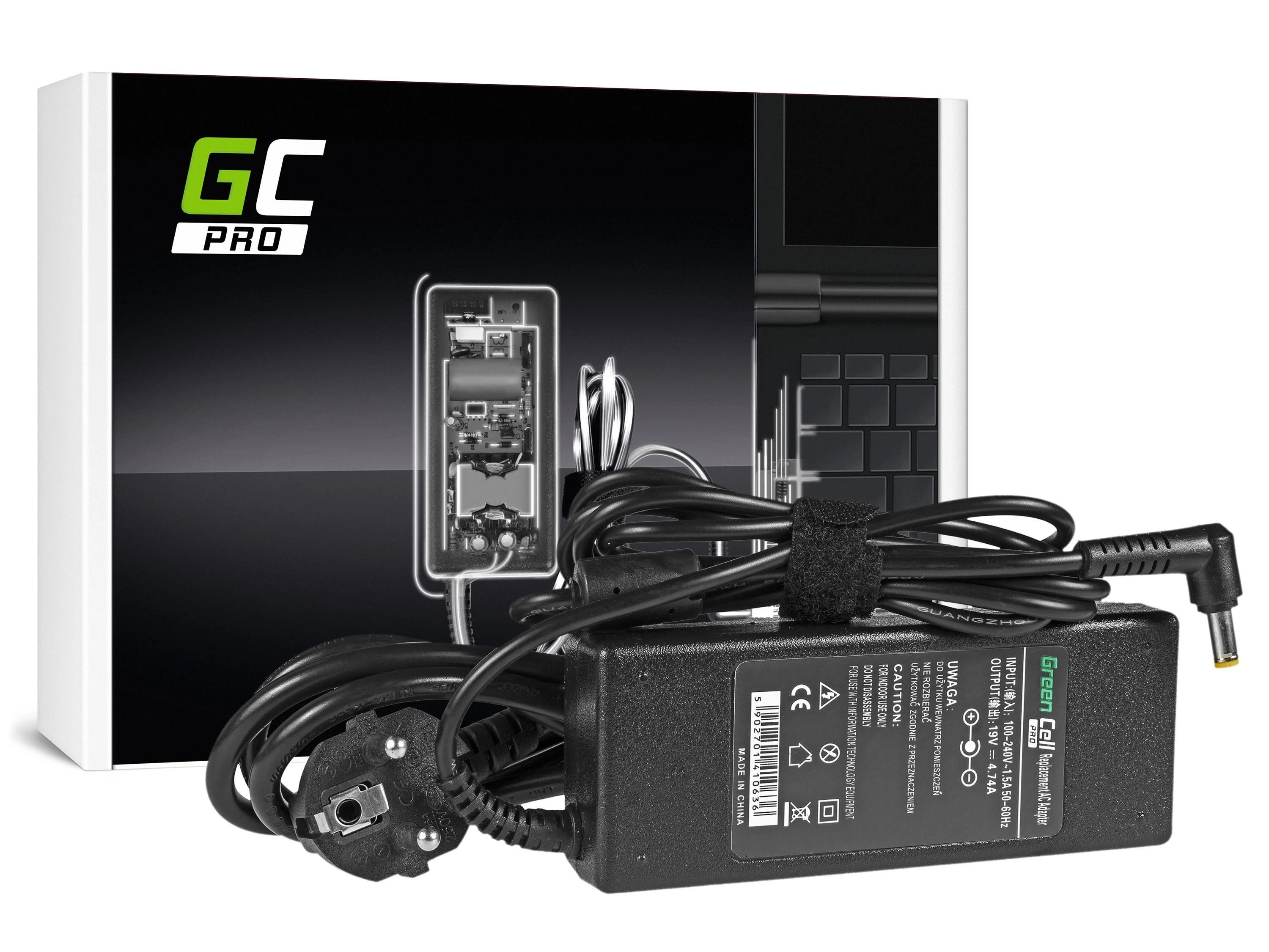 Nešiojamų kompiuterių įkroviklis Greencell AD02P PRO 90W 19V Acer