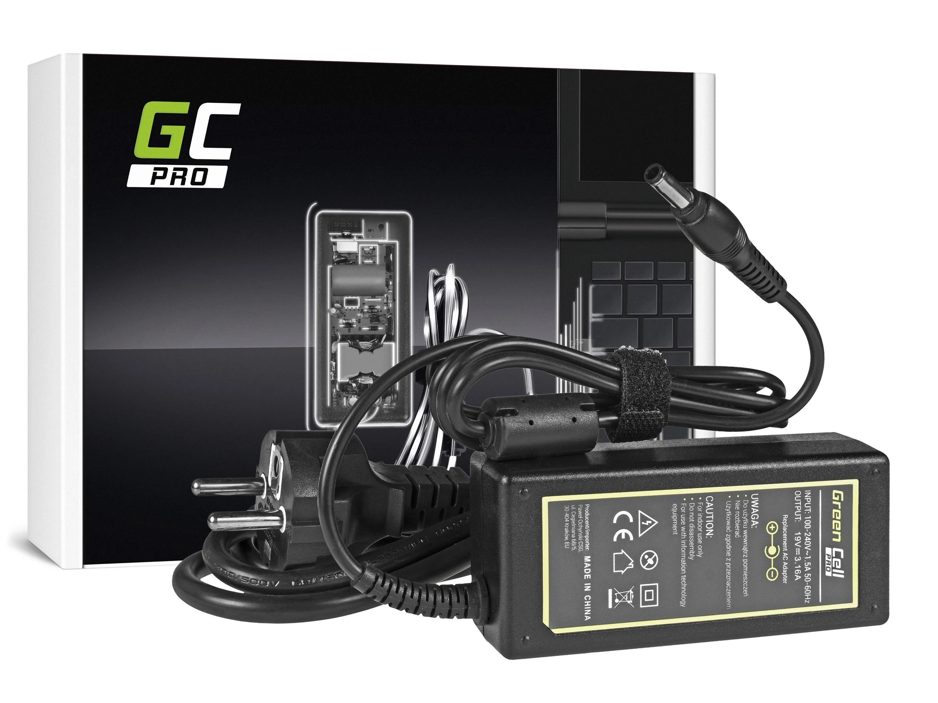 Nešiojamų kompiuterių įkroviklis Greencell AD20P PRO 60W 19V Samsung