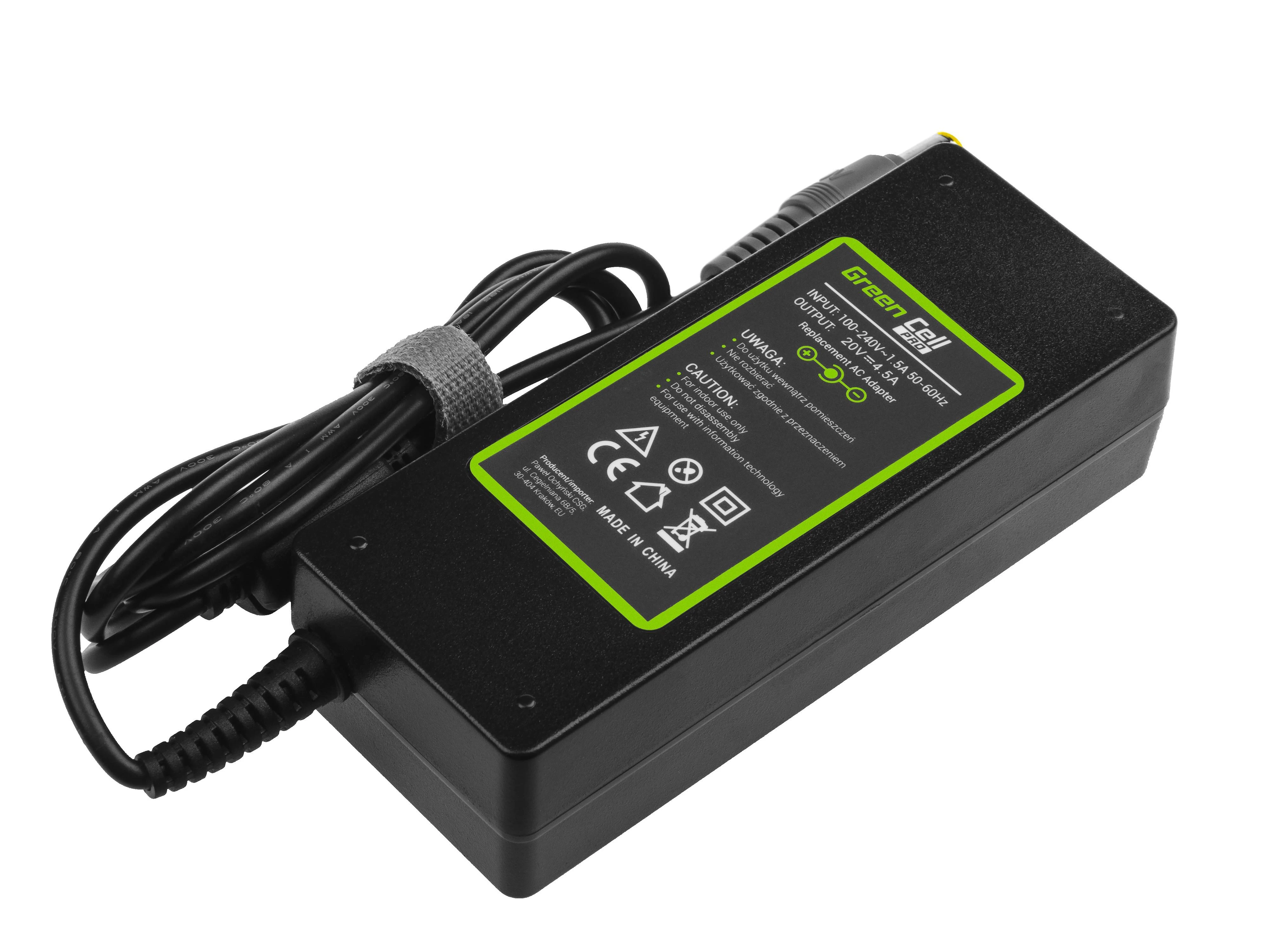 Žalias Cell Žalias Cell PRO įkroviklio kintamosios srovės adapteris skirtas Lenovo ThinkPad T410 T420 T510 T520 T530 T60 T61 R60 R61 W510 W520 X201 20V 4.5A 90W