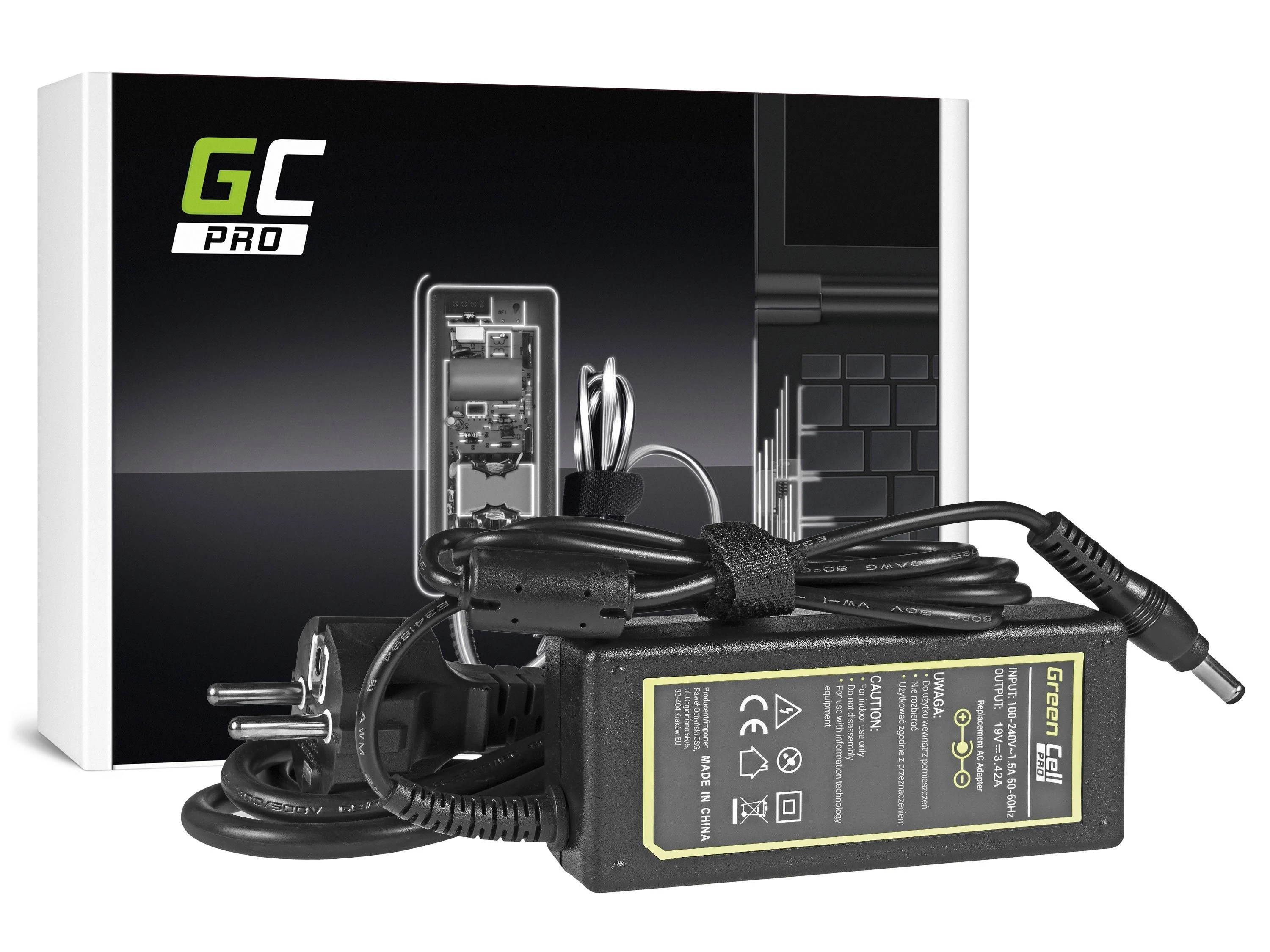 Nešiojamų kompiuterių įkroviklis Greencell AD25P PRO 65W 19V Toshiba, Asus