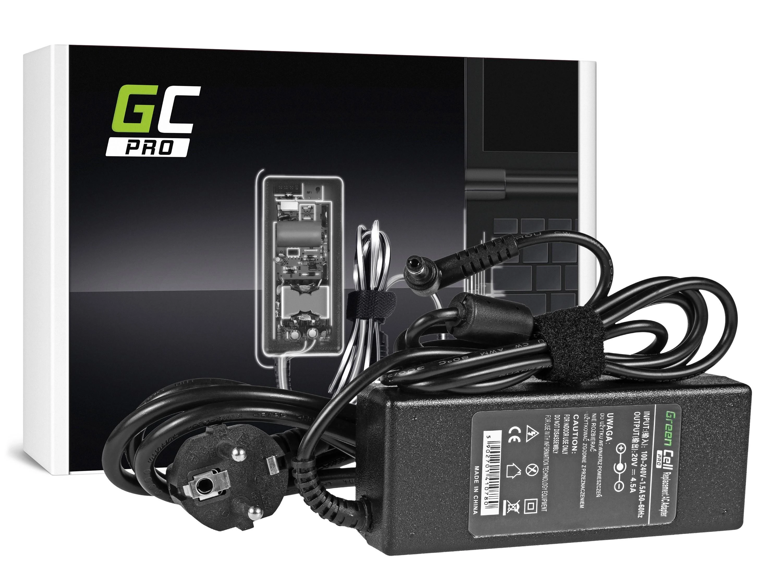 Lenovo GREENCELL AD13P Žalias Cell Pro įkroviklis / kintamosios srovės adapteris Fujitsu-Siemens 90W 20V 4.5A 5.5mm-2.5