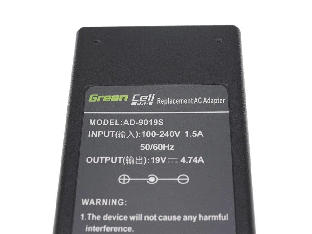 Žalias Cell GREENCELL AD21P Žalias Cell Pro įkroviklis / kintamosios srovės adapteris, skirtas Samsung 90W 19V 4.74A 5.5mm-3.0mm