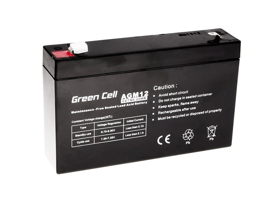 Green Cell Žalias Cell Žalias CELL Baterija AGM 6V 7AH