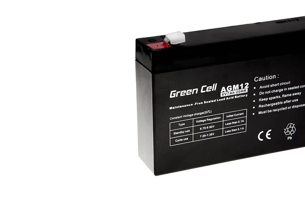 Green Cell Žalias Cell Žalias CELL Baterija AGM 6V 7AH