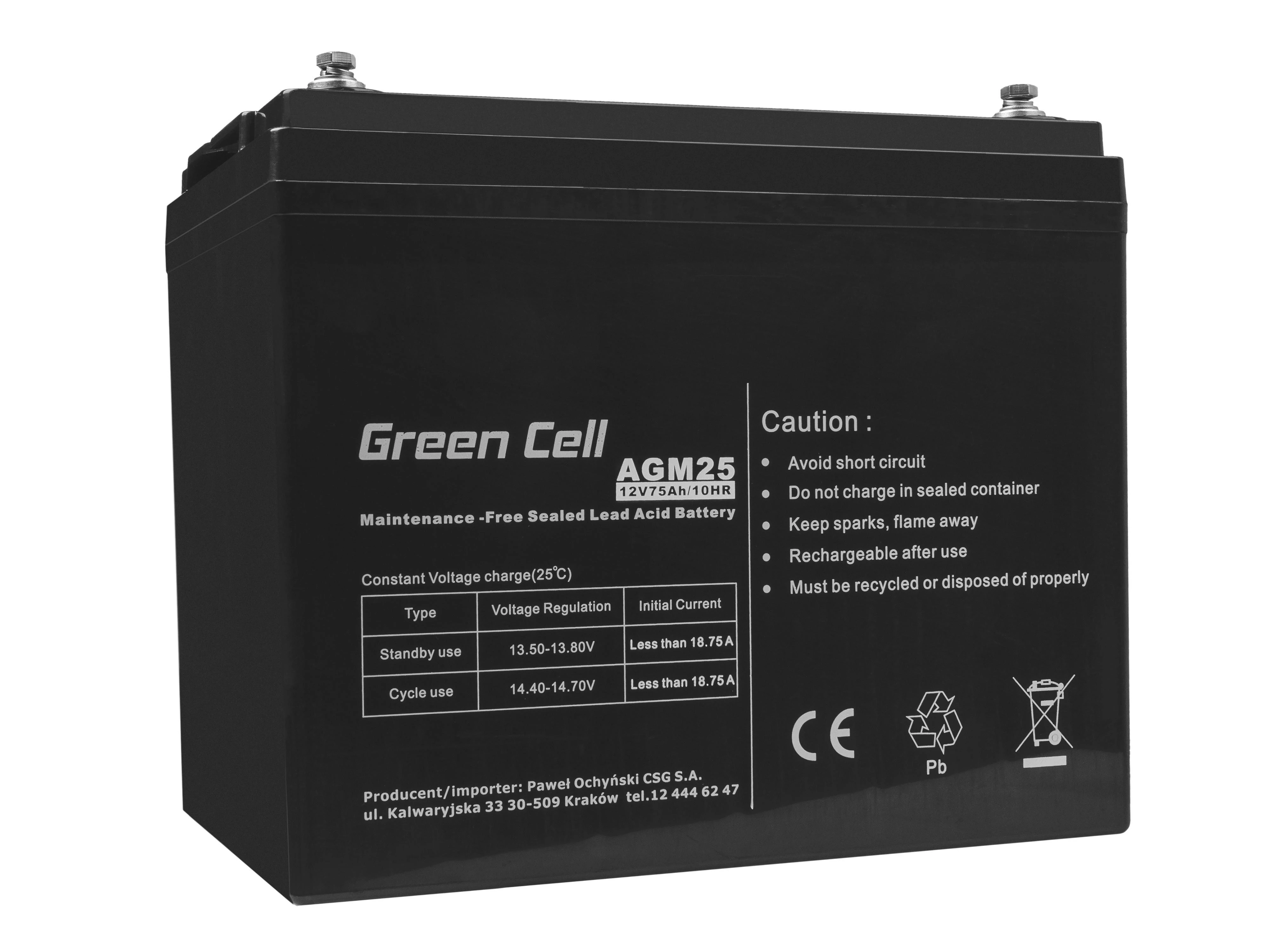 Žalias Cell Žalias Cell AGM akumuliatorius 12V 75Ah