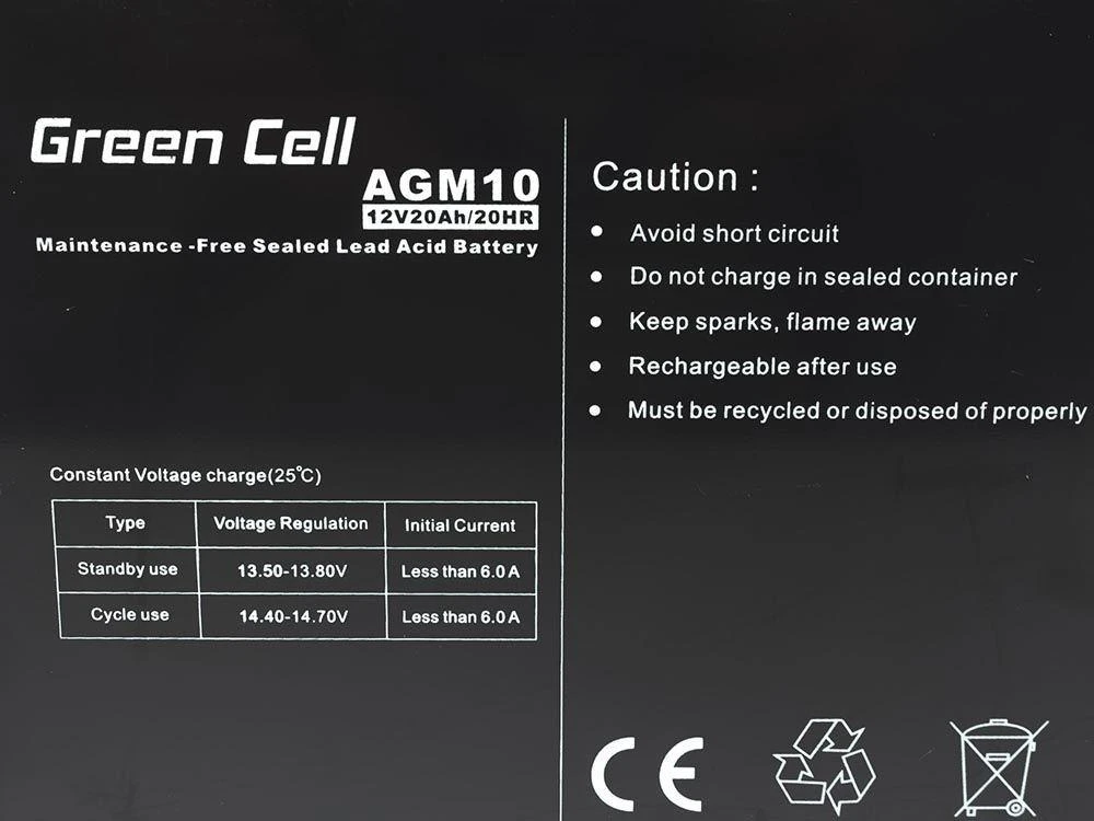 Green Cell Žalias Cell Žalias CELL Baterija AGM 12V20AH