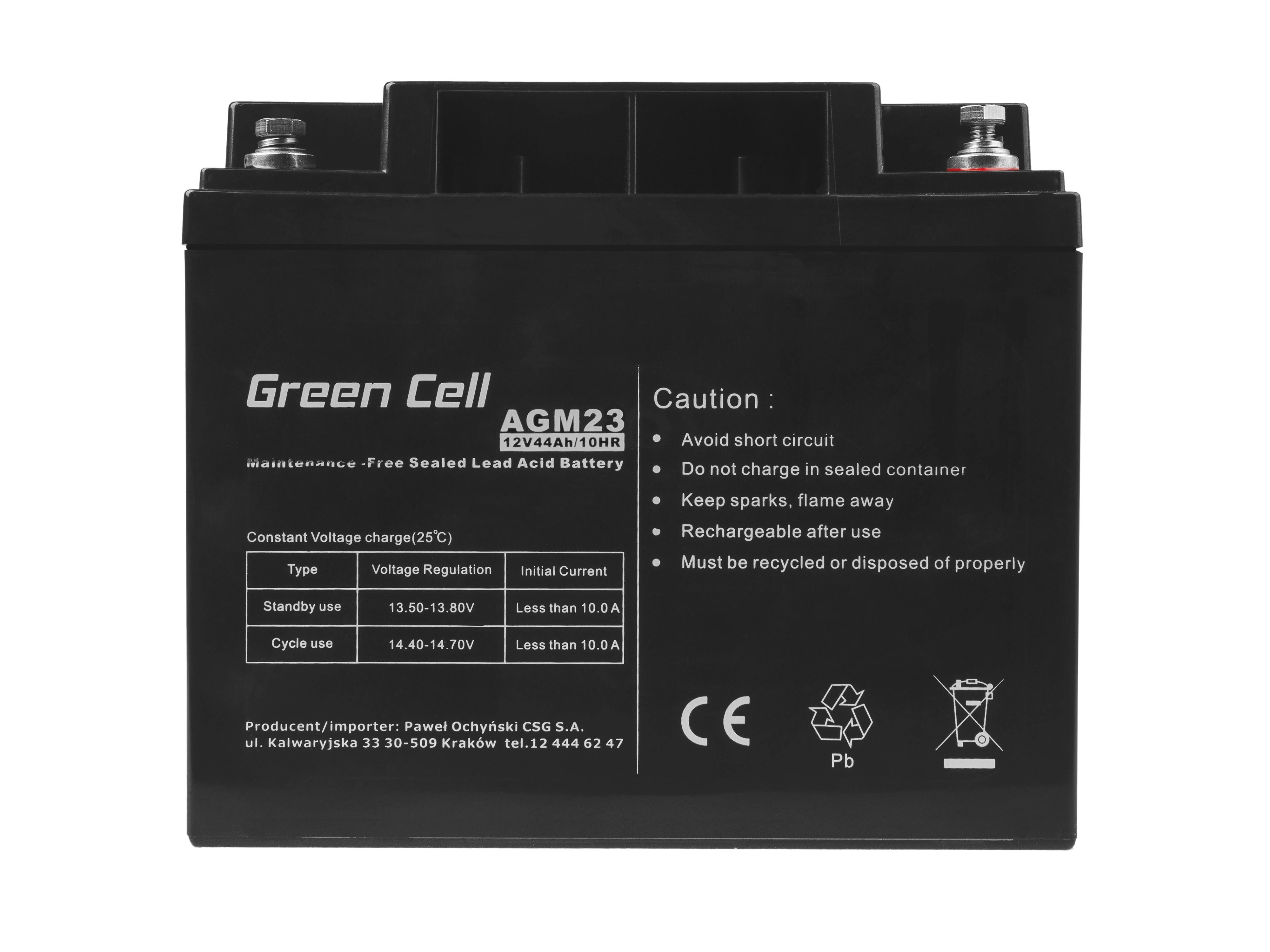 Green Cell Žalias Cell Žalias Cell AGM akumuliatorius 12V 44Ah