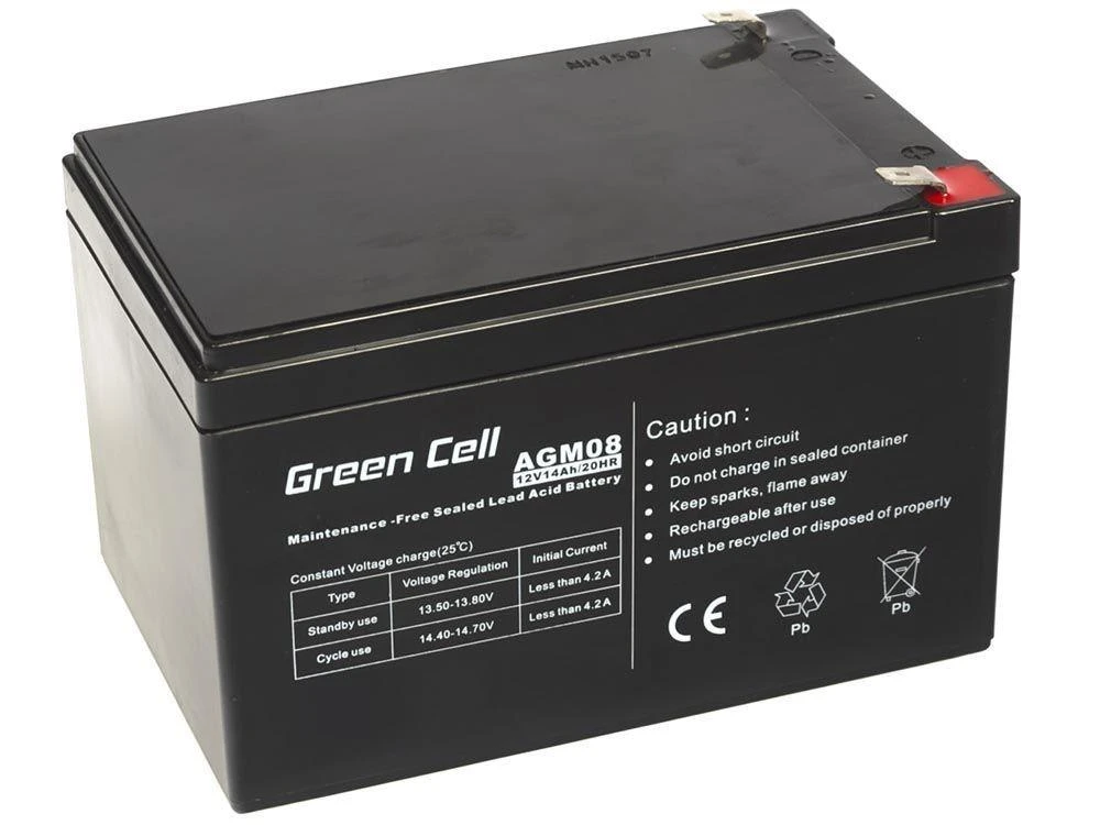 Green Cell Žalias Cell® AGM 12V 14Ah VRLA akumuliatoriaus (AGM08)