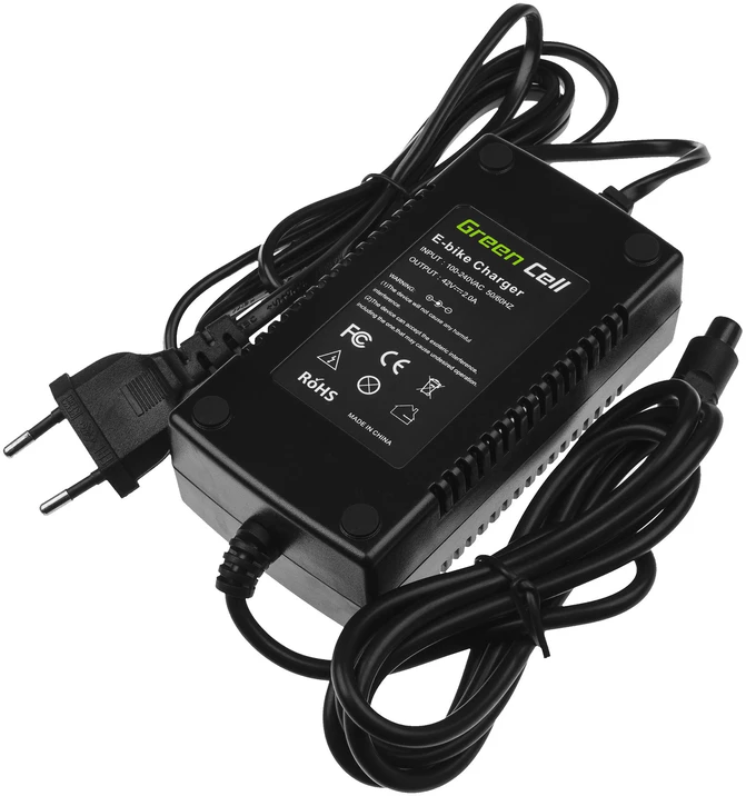 Green Cell Žalias Cell akumuliatoriaus įkroviklis 42 V 2 A (3 kontaktų) el, dviračiui 36 V