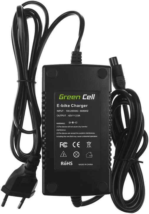 Green Cell Žalias Cell akumuliatoriaus įkroviklis 42 V 2 A (3 kontaktų) el, dviračiui 36 V