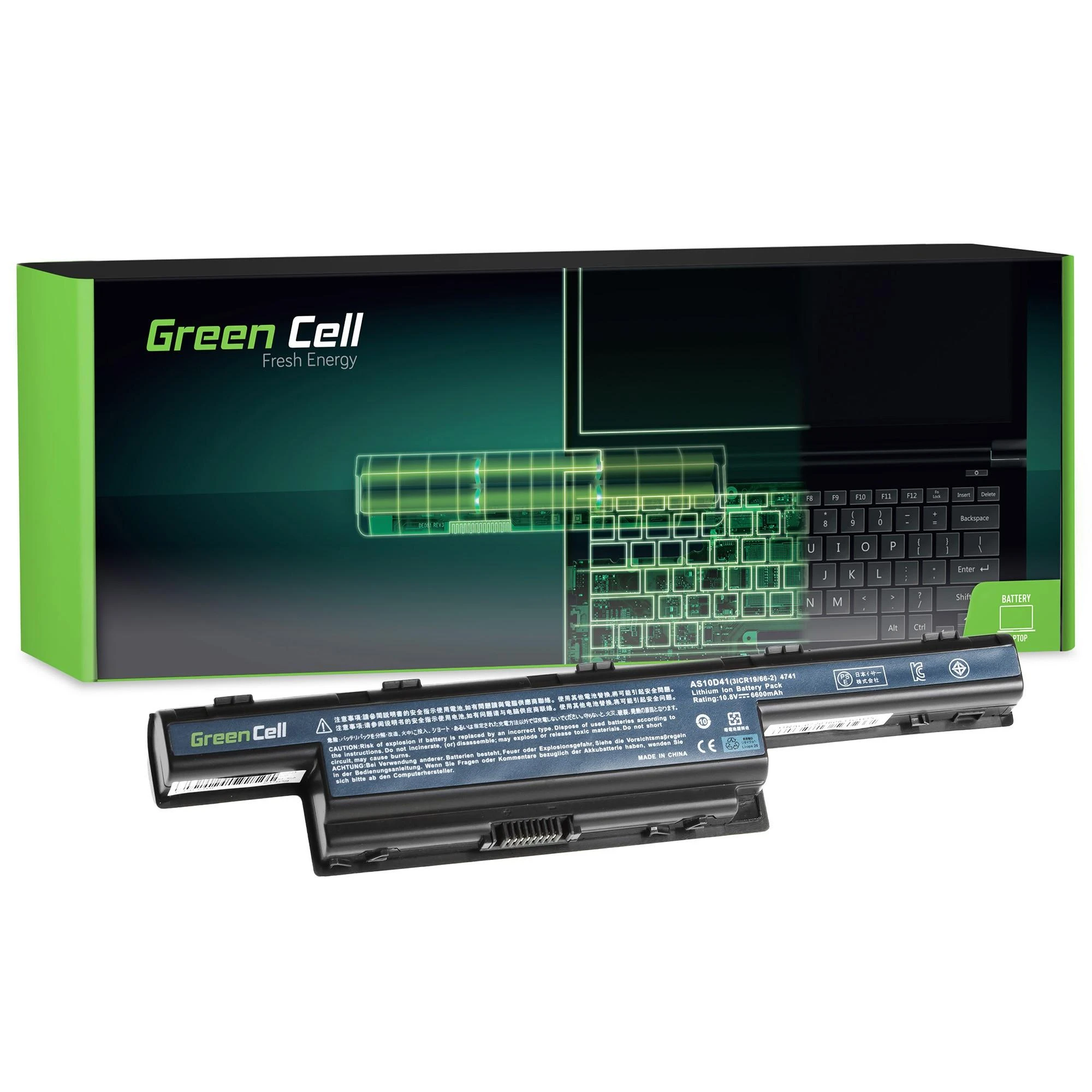 Green Cell Žalias Cell GREENCELL AC07 Baterija Žalias Cell AS10D* skirta Acer Aspire su serii 5733 5742G 5750 5750G AS10D31