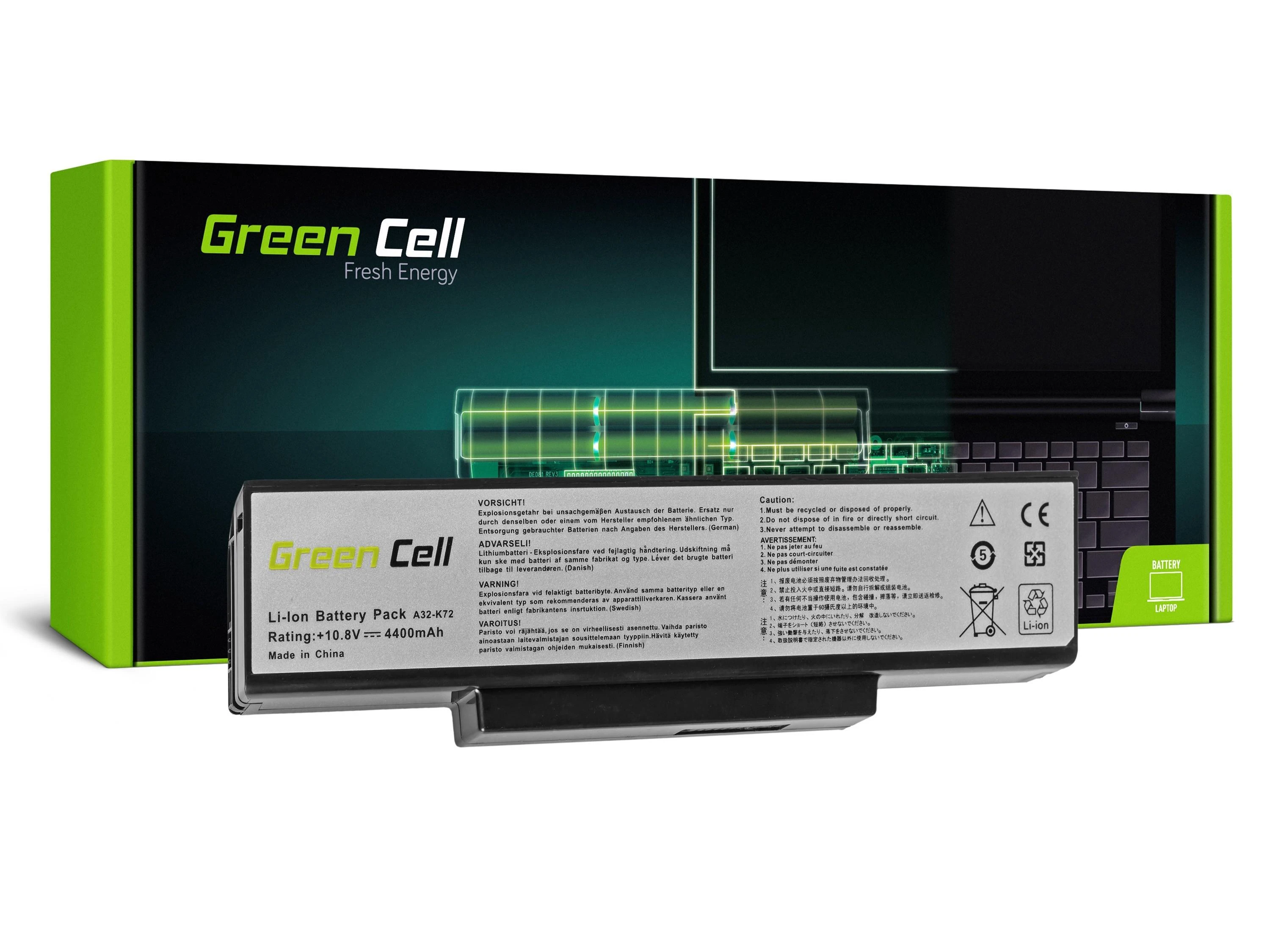 Green Cell GREENCELL AS06 Baterija Žalias Cell A32-K72, skirta Asus K72 K73 N71 N73