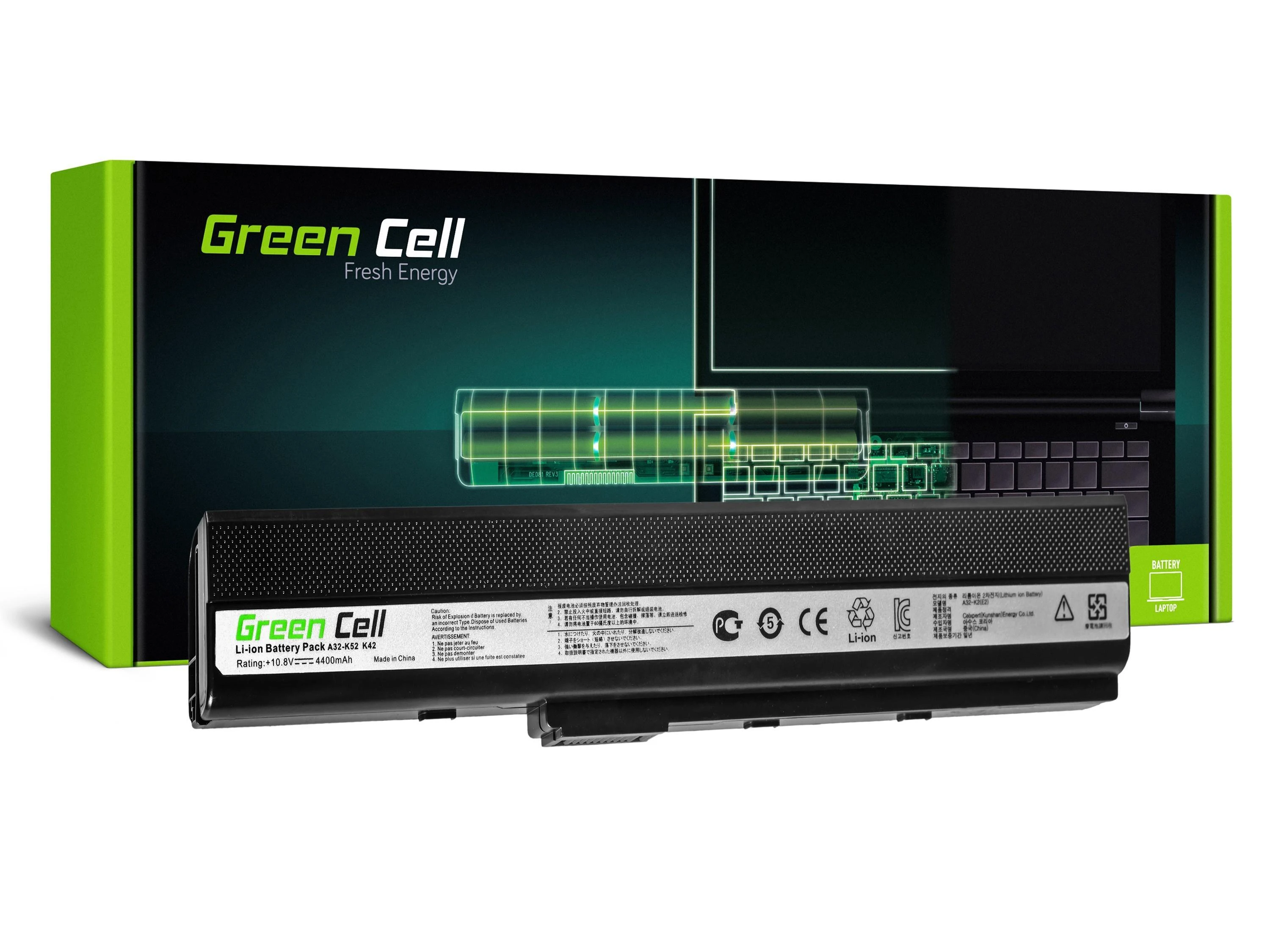 Green Cell Baterija Žalias Cell A32-K52 skirta Asus