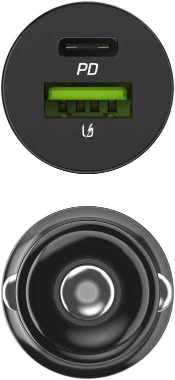 Žalias Cell Žalias Cell Autoladegerät 38W GC PowerRide Nano38 su USB-C USB-A Maitinimo tiekimas ir Ultra Charge Schnellladung