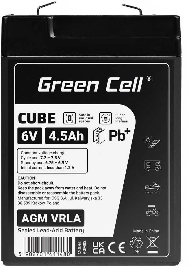 Green Cell 6V 4.5Ah AGM akumuliatorius