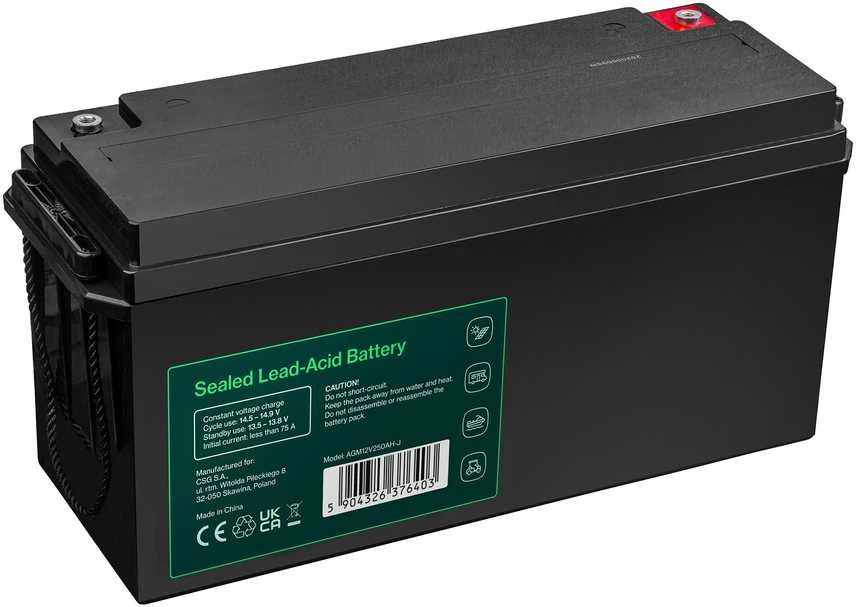 Green Cell Žalias Cell Žalias Cell Cube AGM VRLA IP54 12 V 250 Ah nereikalaujantis priežiūros akumuliatorius kemperiams, fotovoltinėms sistemoms, saulės baterijoms, valtims