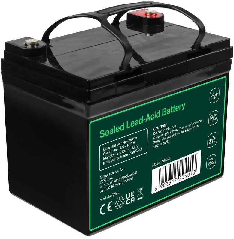 Green Cell Žalias Cell Žalias Cell Cube AGM VRLA IP54 12 V 33 Ah nereikalaujantis priežiūros akumuliatorius vejapjovėms, paspirtukams, valtims ir neįgaliųjų vežimėliams