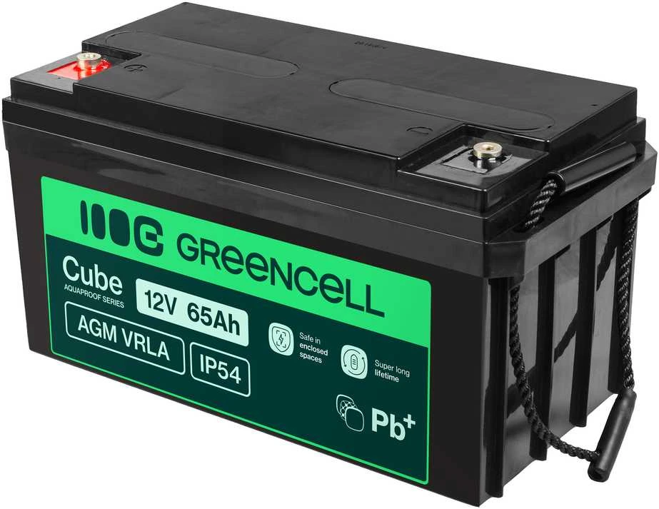 Green Cell AGM akumuliatorius 12V 65Ah su nešiojimo rankena