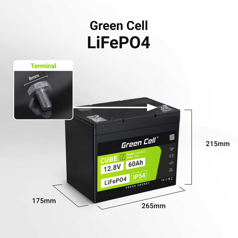 „Žalias Cell“ Žalias Cell LFPGC12V60AH UPS akumuliatorius ličio geležies fosfatas (LiFePO4) 12,8 V 60 Ah