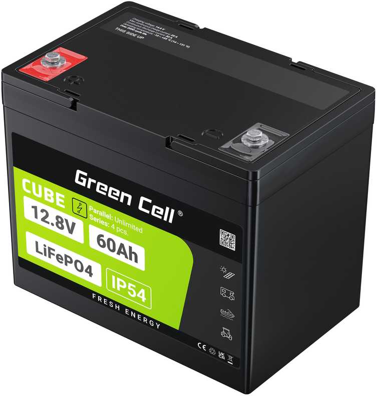 „Žalias Cell“ Žalias Cell LFPGC12V60AH UPS akumuliatorius ličio geležies fosfatas (LiFePO4) 12,8 V 60 Ah