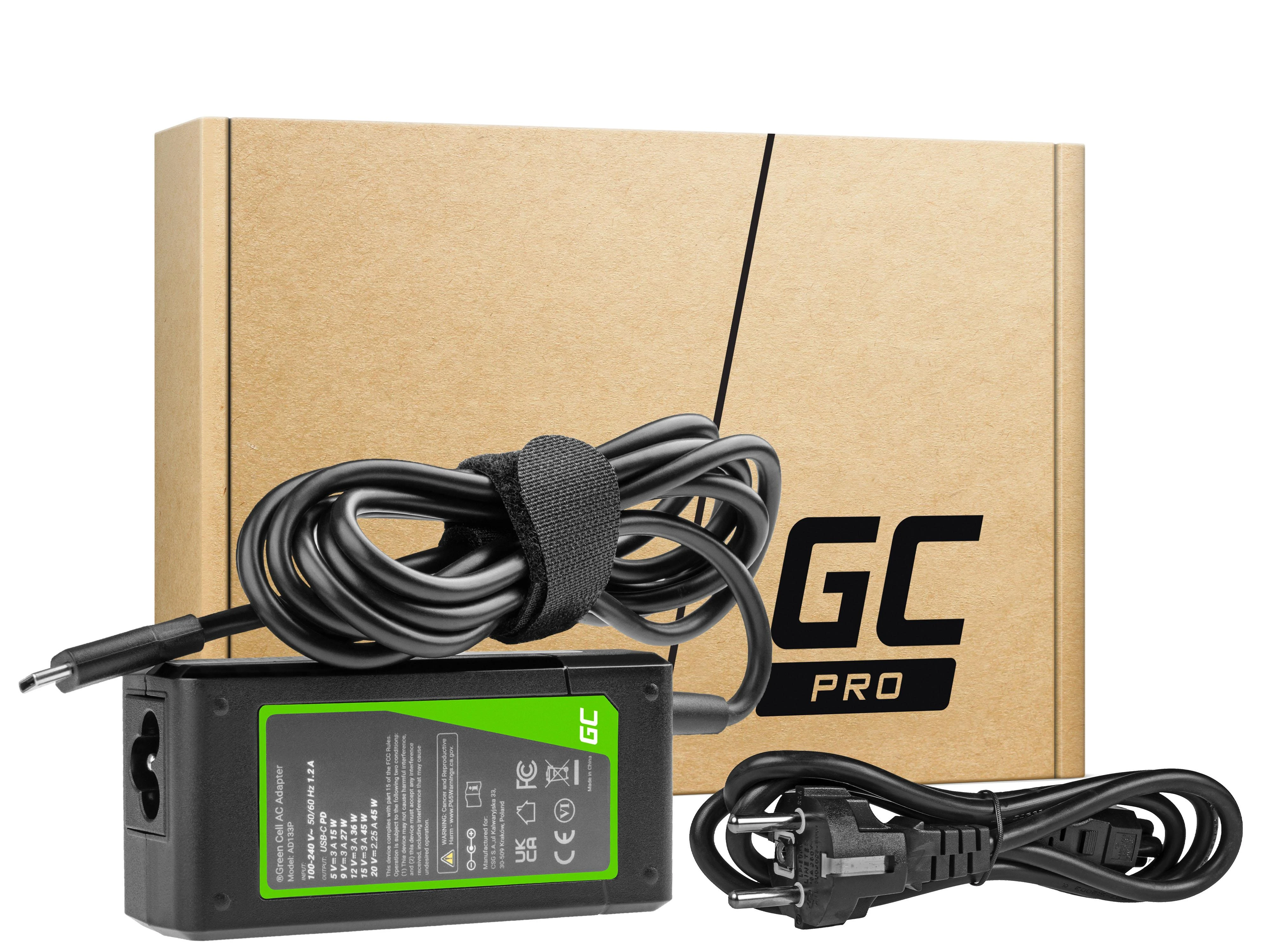 Green Cell USB-C 45W adapteris su pakuote