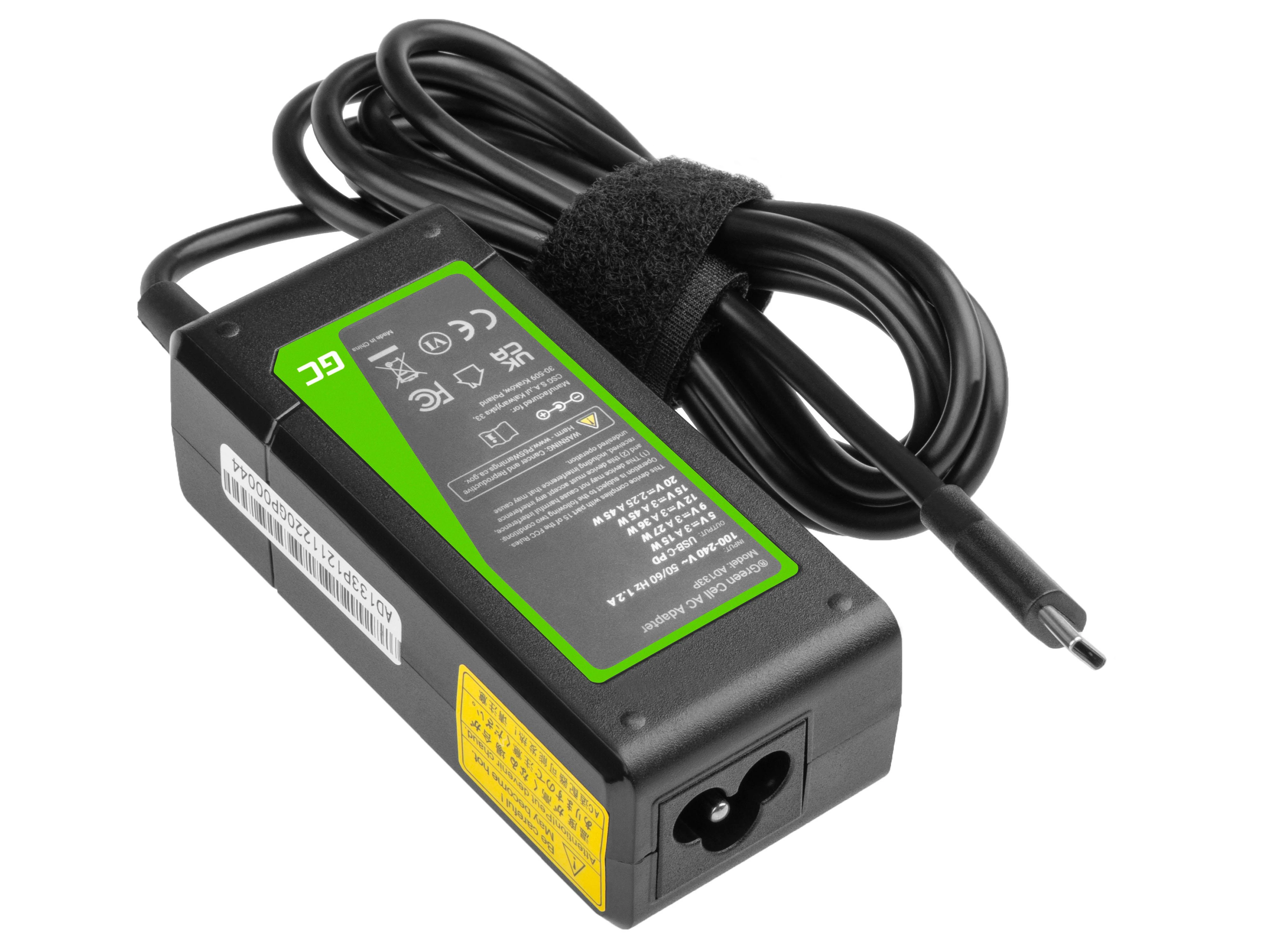 Green Cell 45W USB-C įkroviklis su technine etikete