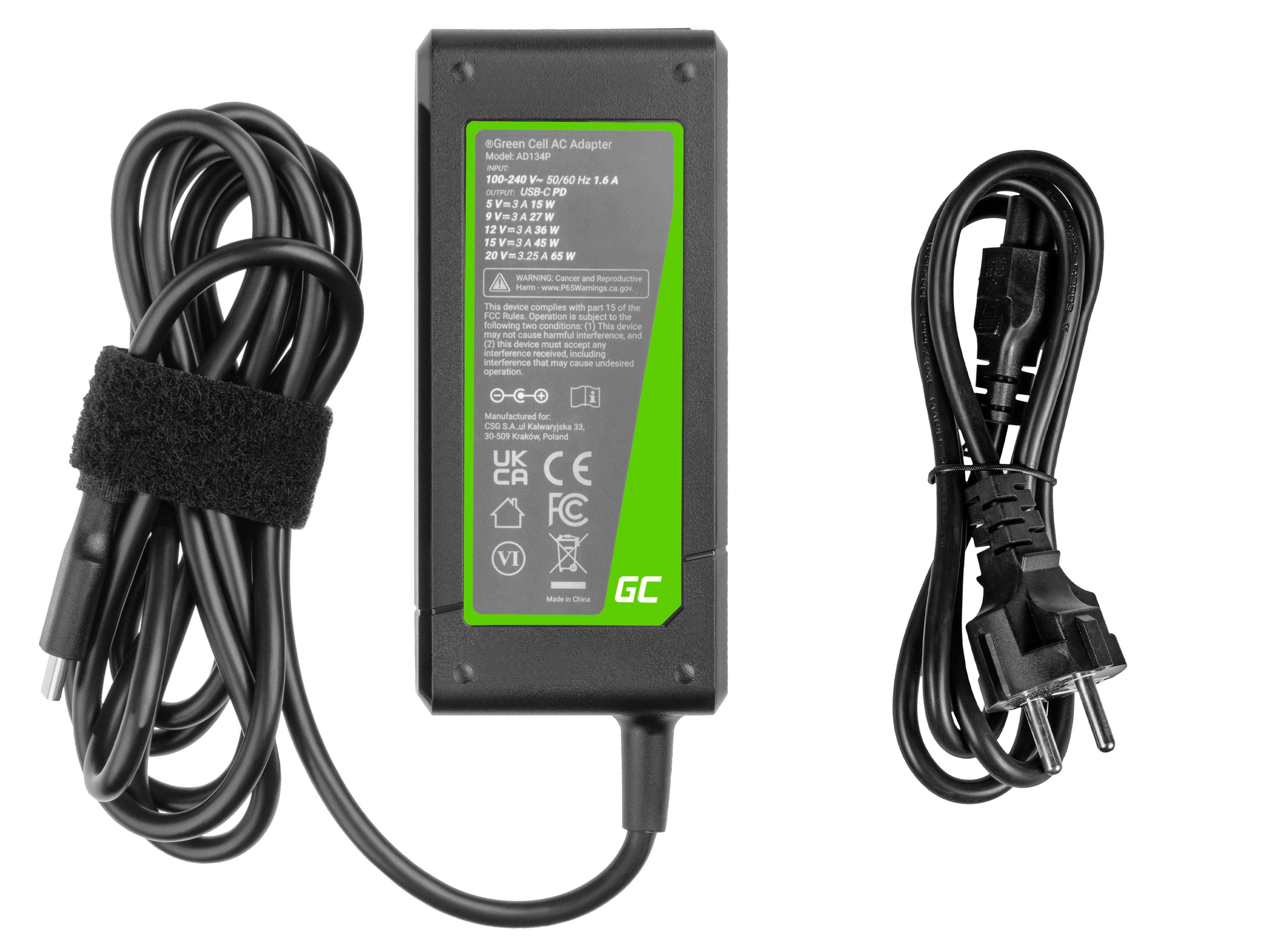 Green Cell Žalias Cell Žalias Cell PRO įkroviklis kintamosios srovės adapteris 20V 3.25A 65W skirtas Lenovo Yoga 4 Pro 700-14ISK 900-13ISK 900-13ISK2