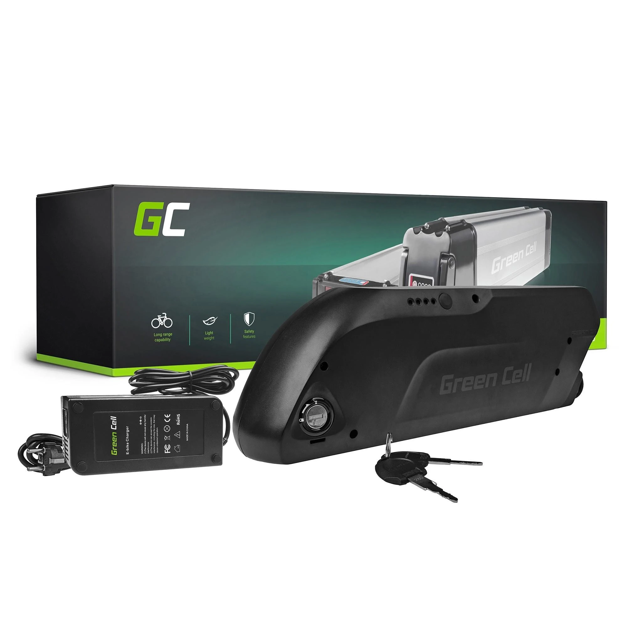 Green Cell Žalias Cell Žalioji Cell® El Dviračių Baterija 36V 13Ah Elektrinis dviratis Li-Ion žemyn vamzdis su krovikliu