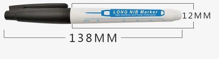 Gręžinio žymeklis - juodas - ILGAS ŽYMEKLERIS su 30 mm ilgio antgaliu