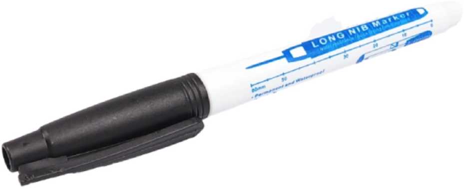 Gręžinio žymeklis - juodas - ILGAS ŽYMEKLERIS su 30 mm ilgio antgaliu