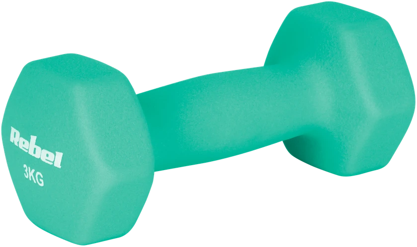 HEX ketaus neopreno hanteliai 2x3kg, REBEL ACTIVE