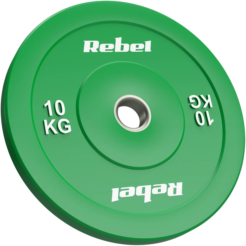 >>>Olimpiniai gumuoti BUMPER svareliai, BEAST serijos, 2 x 10 kg rinkinys, skylės skersmuo 51 mm, REBEL ACTIVE