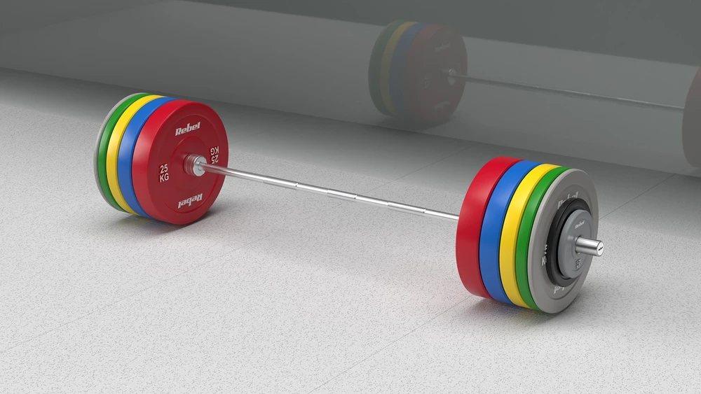 >>>Olimpiniai gumuoti BUMPER svareliai, BEAST serijos, 2 x 10 kg rinkinys, skylės skersmuo 51 mm, REBEL ACTIVE