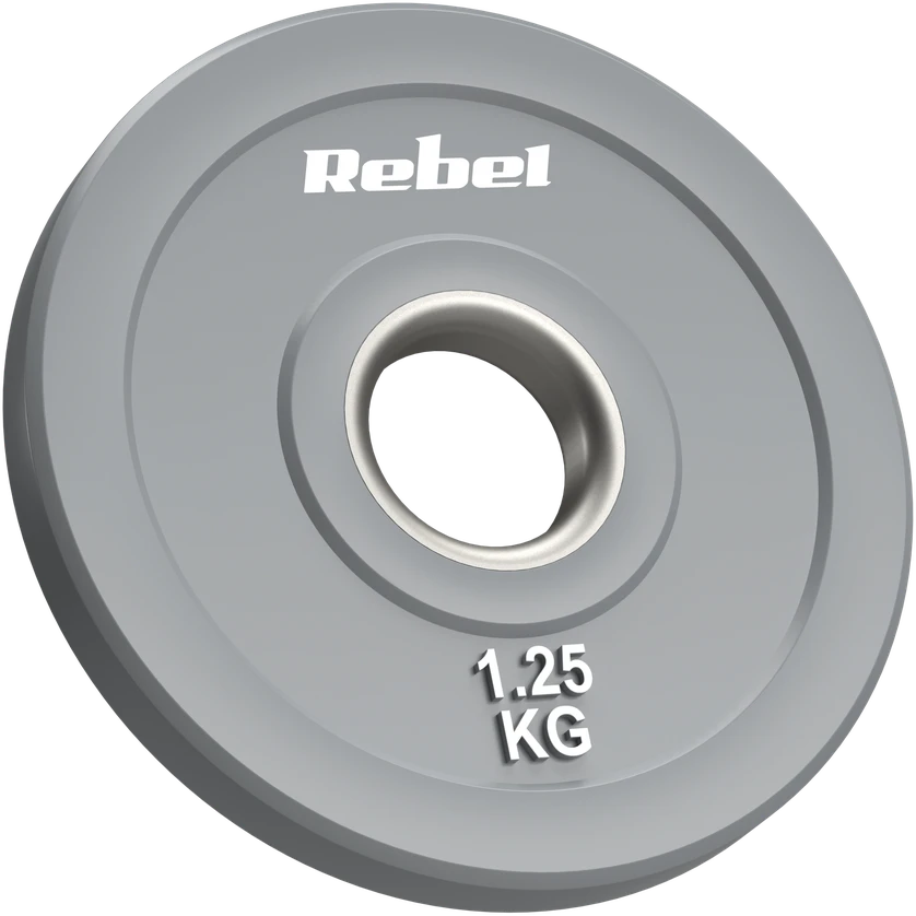 >>>Olimpiniai gumuoti BUMPER svareliai, BEAST serijos, 2 x 1.25 kg rinkinys, skylės skersmuo 51 mm, REBEL ACTIVE