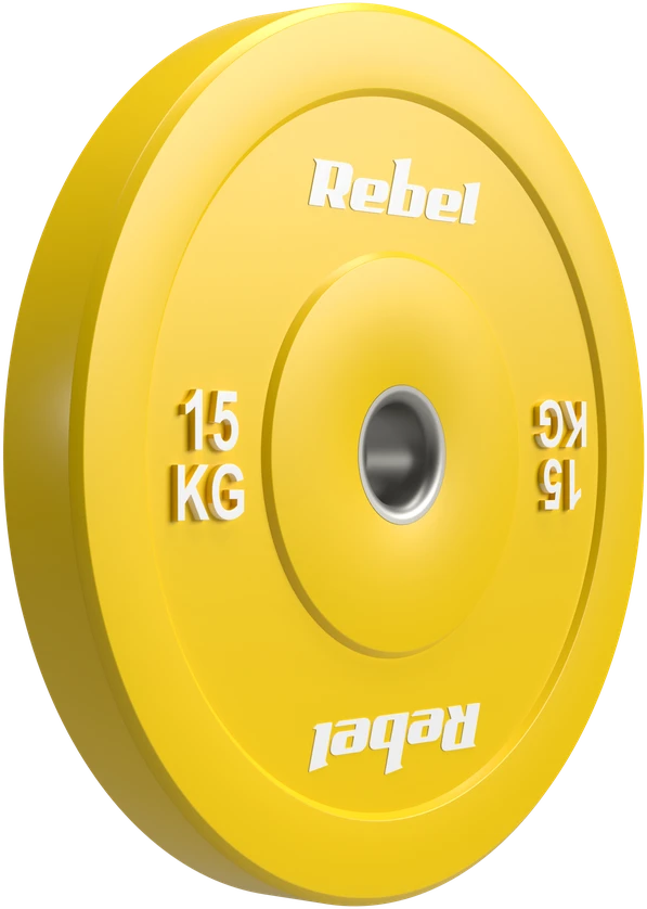 >>>Olimpiniai gumuoti BUMPER svareliai, BEAST serijos, 2 x 15 kg rinkinys, skylės skersmuo 51 mm, REBEL ACTIVE
