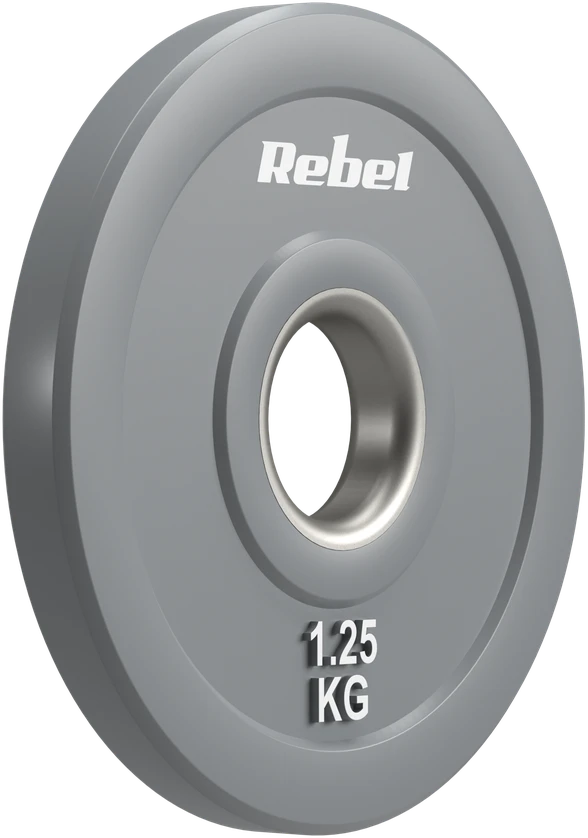 >>>Olimpiniai gumuoti BUMPER svareliai, BEAST serijos, 2 x 1.25 kg rinkinys, skylės skersmuo 51 mm, REBEL ACTIVE