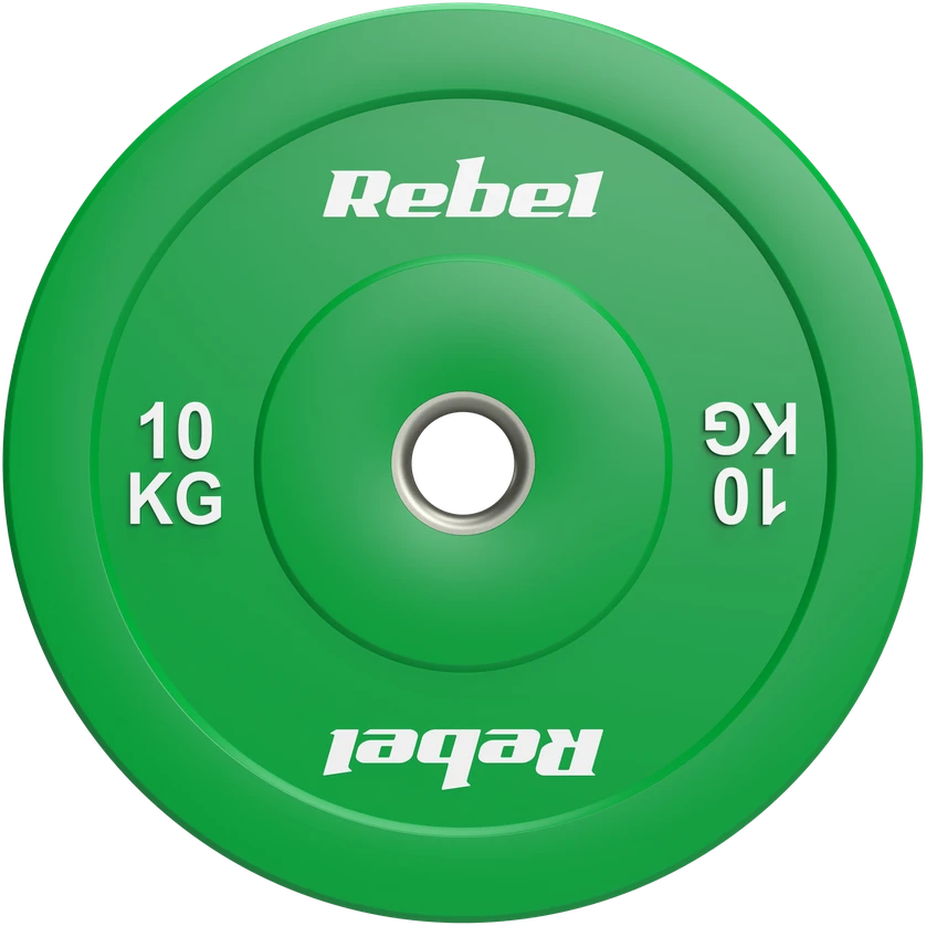 >>>Olimpiniai gumuoti BUMPER svareliai, BEAST serijos, 2 x 10 kg rinkinys, skylės skersmuo 51 mm, REBEL ACTIVE