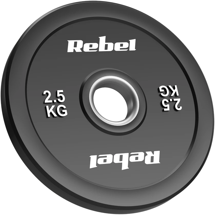 Olimpiniai gumuoti svarmenys BUMPER rinkinys 2x2.5kg, skylės skersmuo 51 mm, REBEL ACTIVE