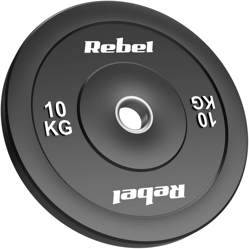 Olimpiniai gumuoti svarmenys BUMPER rinkinys 2x10kg, skylės skersmuo 51 mm, REBEL ACTIVE