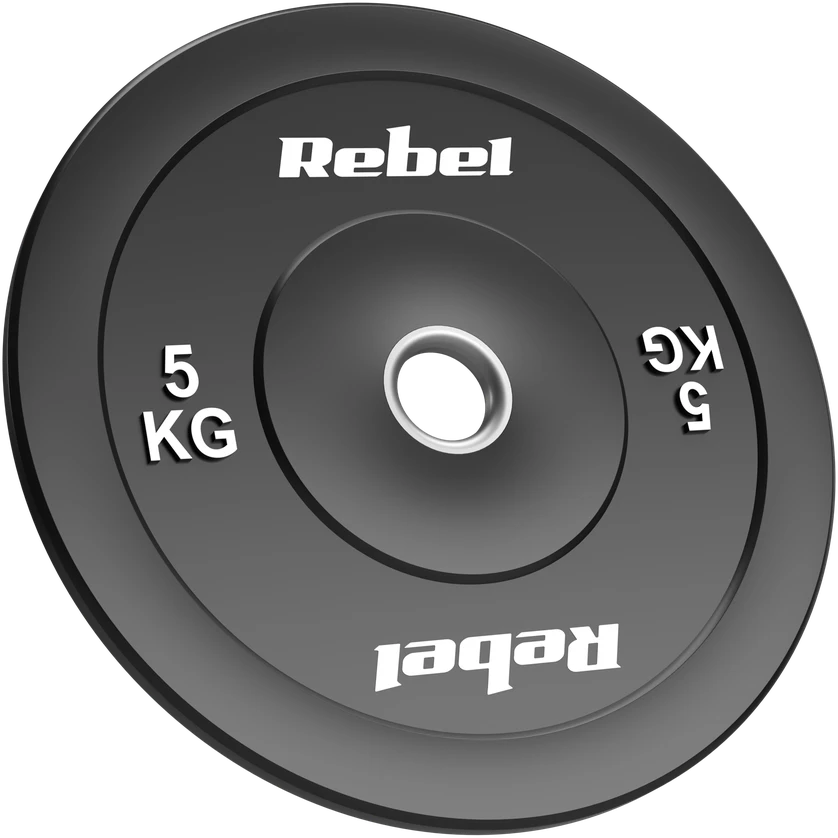 Olimpiniai gumuoti svarmenys BUMPER rinkinys 2x5kg, skylės skersmuo 51 mm, REBEL ACTIVE